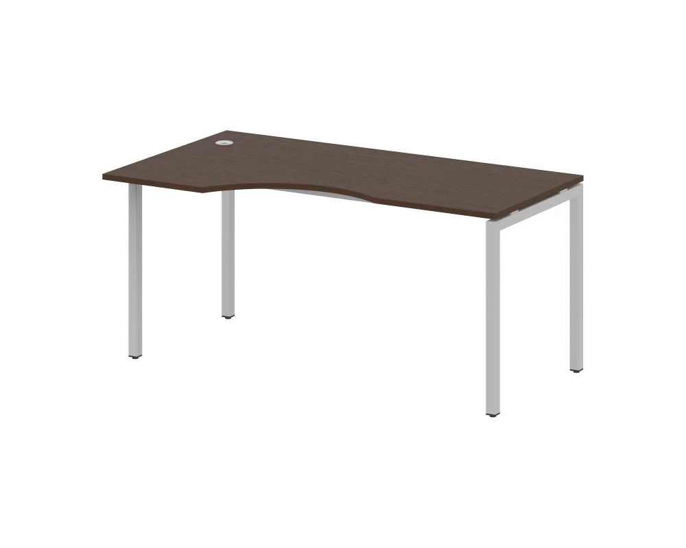 Стол криволинейный левый на П-образном м/к 1600x900x750 Metal System Quattro 4x4