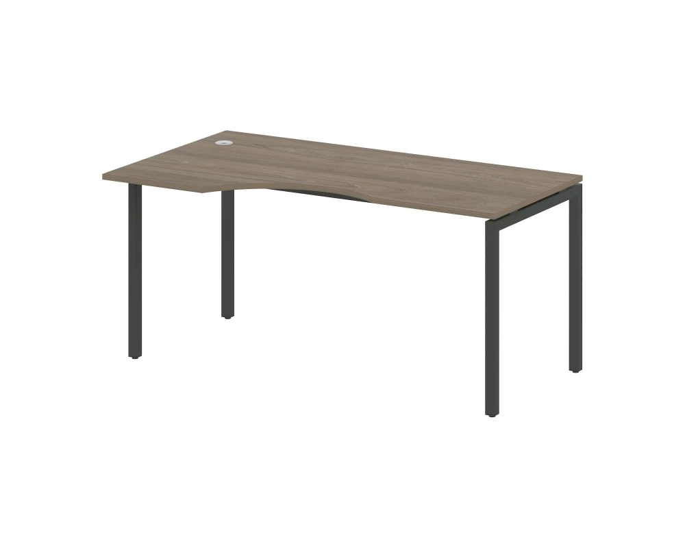 Стол криволинейный левый на П-образном м/к 1600x900x750 Metal System Quattro 4x4