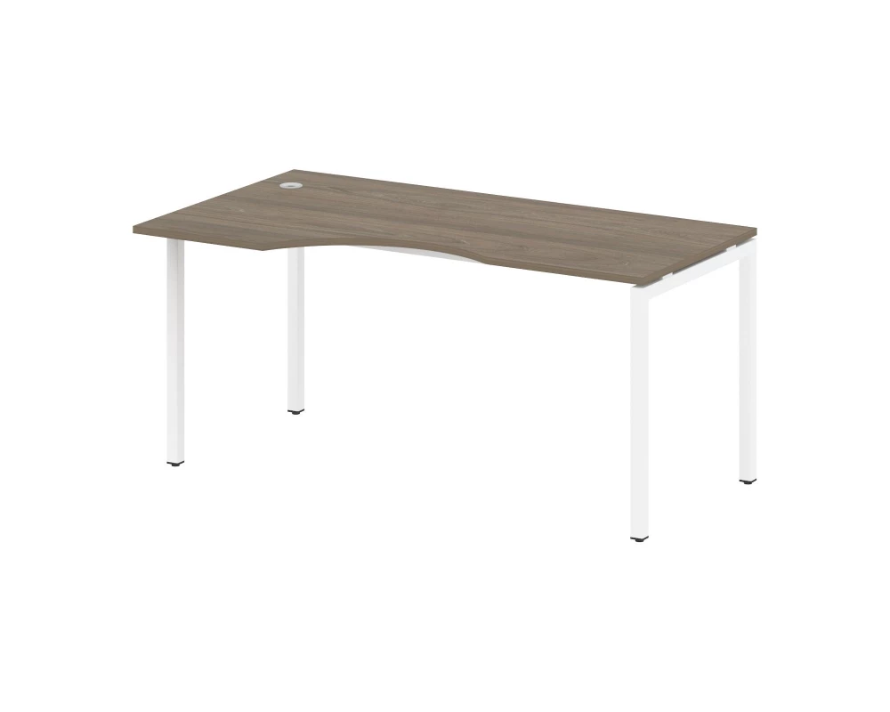 Стол криволинейный левый на П-образном м/к 1600x900x750 Metal System Quattro 4x4