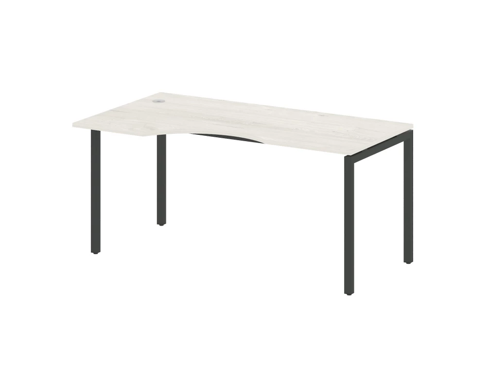 Стол криволинейный левый на П-образном м/к 1600x900x750 Metal System Quattro 4x4