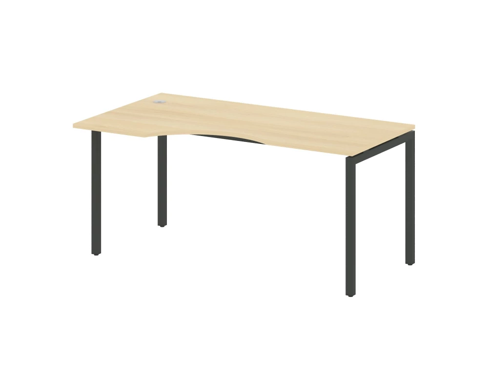 Стол криволинейный левый на П-образном м/к 1600x900x750 Metal System Quattro 4x4