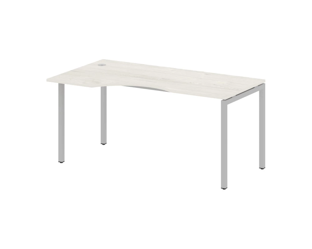 Стол криволинейный левый на П-образном м/к 1600x900x750 Metal System Quattro 4x4