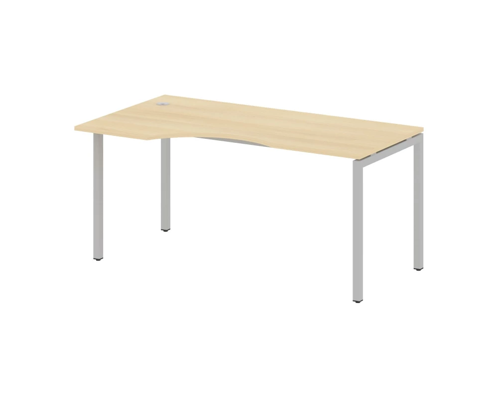 Стол криволинейный левый на П-образном м/к 1600x900x750 Metal System Quattro 4x4