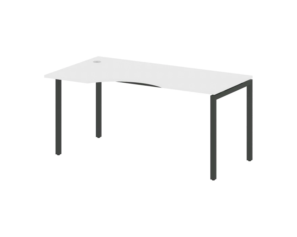 Стол криволинейный левый на П-образном м/к 1600x900x750 Metal System Quattro 4x4