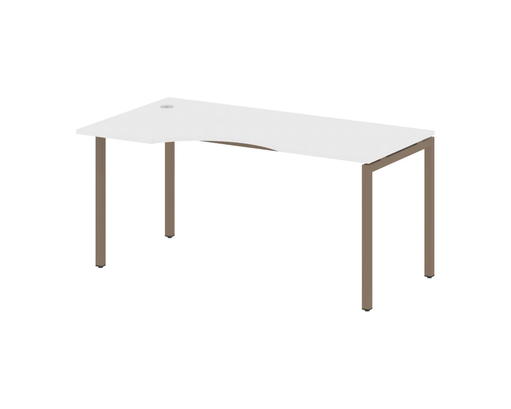 Стол криволинейный левый на П-образном м/к 1600x900x750 Metal System Quattro 4x4