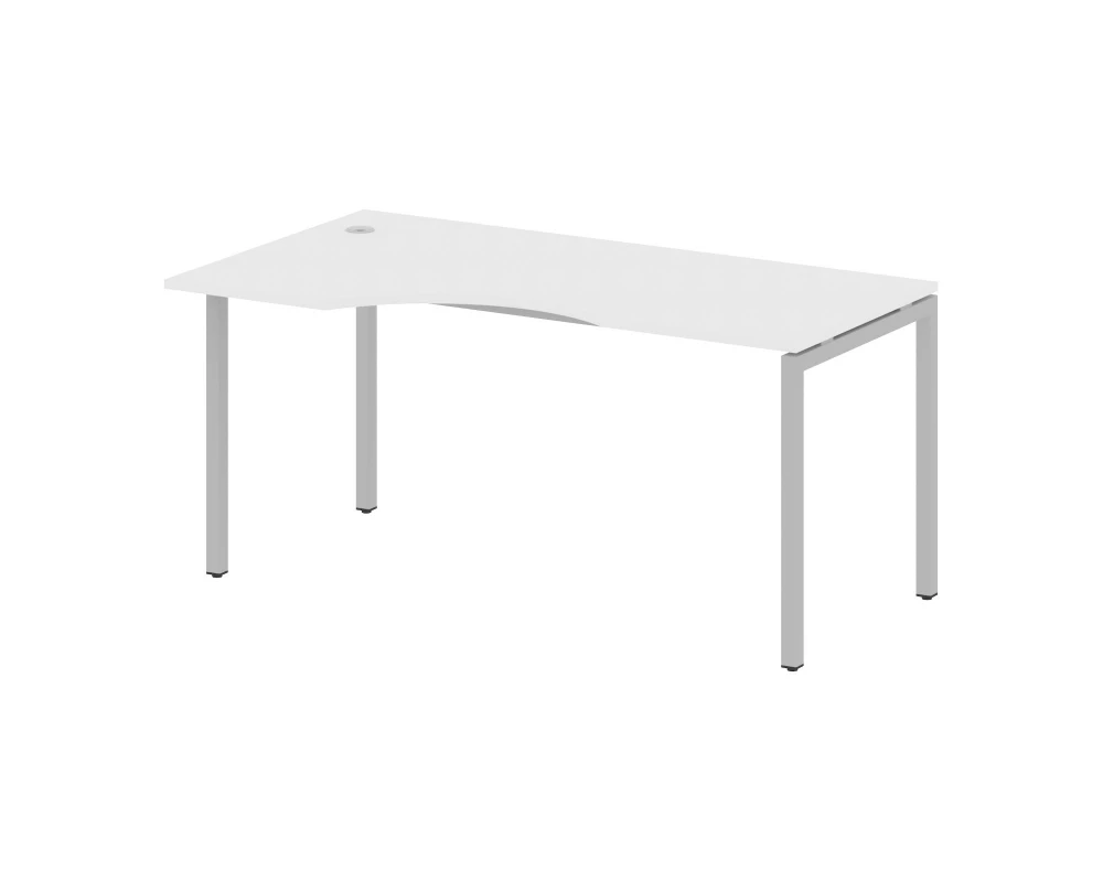 Стол криволинейный левый на П-образном м/к 1600x900x750 Metal System Quattro 4x4