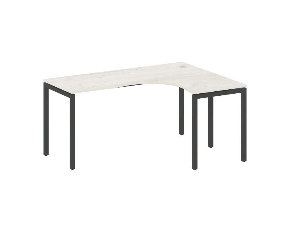 Стол криволинейный правый на П-образном м/к 1600x1200x750 Metal System Quattro 4x4