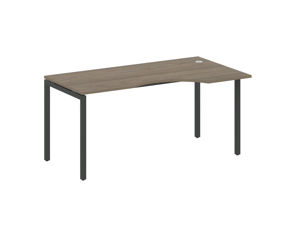 Стол криволинейный правый на П-образном м/к 1600x900x750 Metal System Quattro 4x4