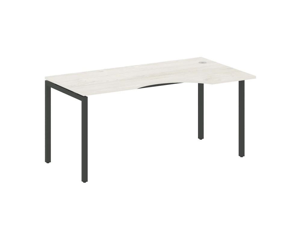 Стол криволинейный правый на П-образном м/к 1600x900x750 Metal System Quattro 4x4