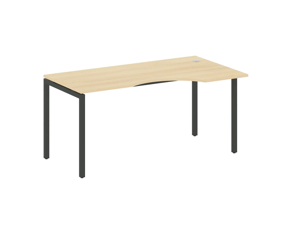 Стол криволинейный правый на П-образном м/к 1600x900x750 Metal System Quattro 4x4