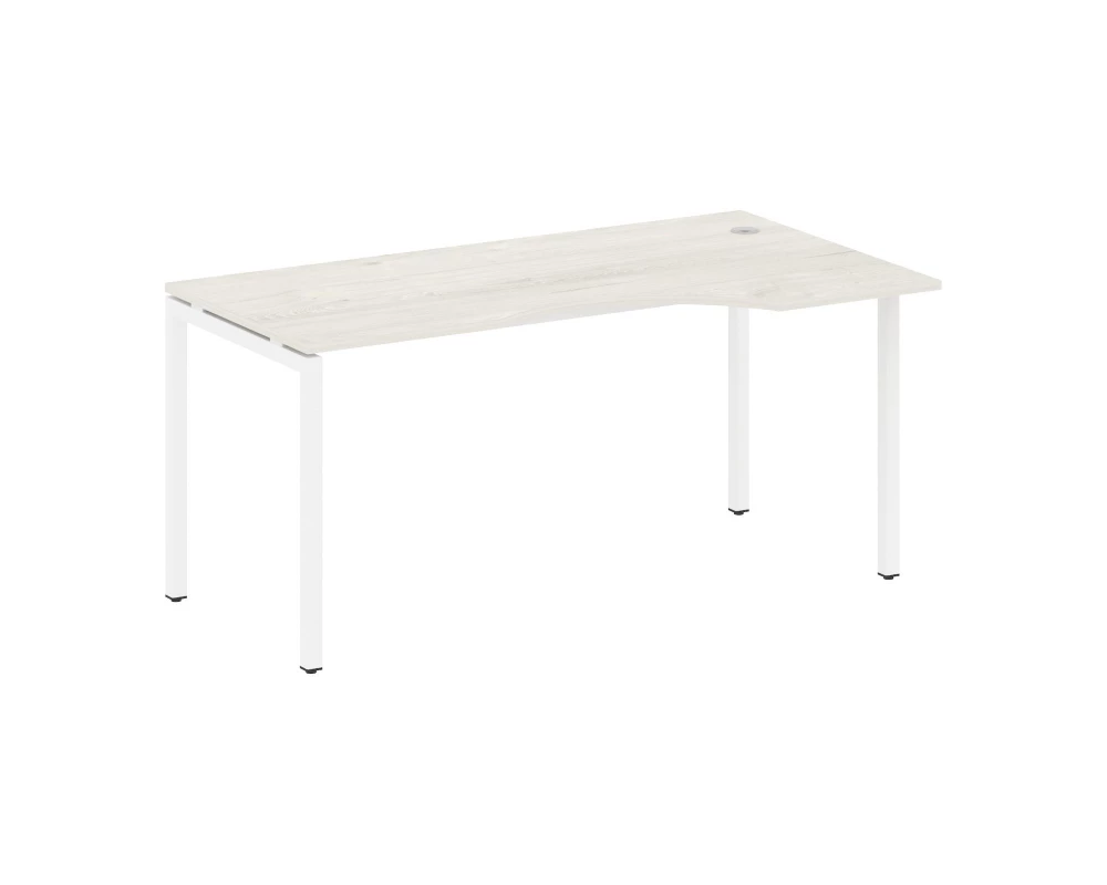 Стол криволинейный правый на П-образном м/к 1600x900x750 Metal System Quattro 4x4