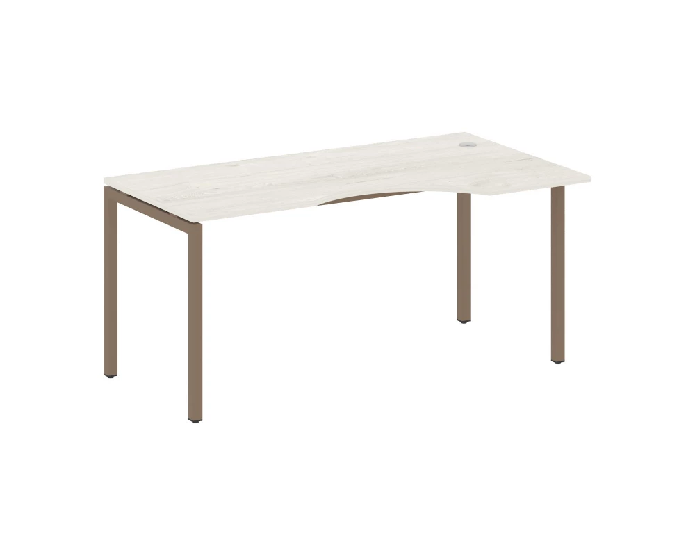 Стол криволинейный правый на П-образном м/к 1600x900x750 Metal System Quattro 4x4