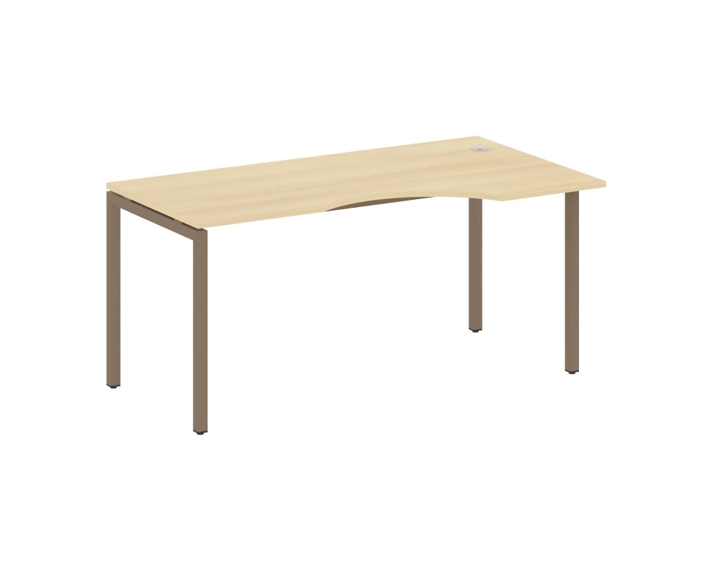 Стол криволинейный правый на П-образном м/к 1600x900x750 Metal System Quattro 4x4