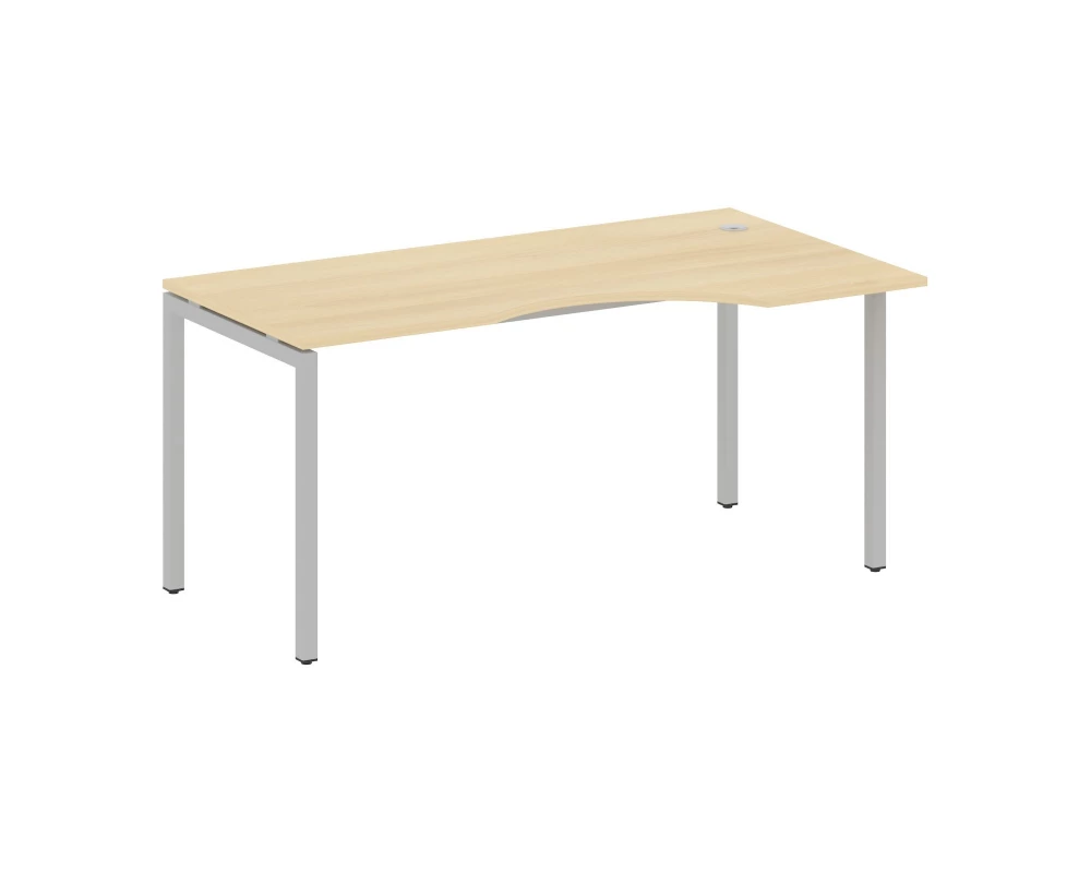 Стол криволинейный правый на П-образном м/к 1600x900x750 Metal System Quattro 4x4