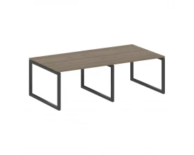 Переговорный стол (2 столешницы) на О-образном м/к 2400x1235x750 Metal System Quattro 5x5 images