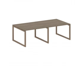 Переговорный стол (2 столешницы) на О-образном м/к 2400x1235x750 Metal System Quattro 5x5 images