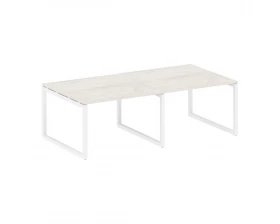 Переговорный стол (2 столешницы) на О-образном м/к 2400x1235x750 Metal System Quattro 5x5 images