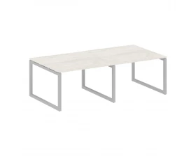 Переговорный стол (2 столешницы) на О-образном м/к 2400x1235x750 Metal System Quattro 5x5 images
