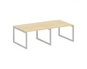 Переговорный стол (2 столешницы) на О-образном м/к 2400x1235x750 Metal System Quattro 5x5 images
