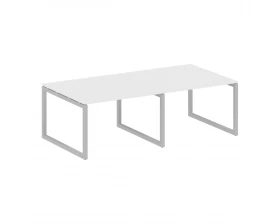 Переговорный стол (2 столешницы) на О-образном м/к 2400x1235x750 Metal System Quattro 5x5 images