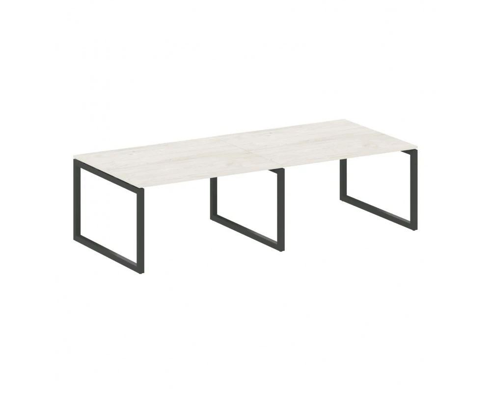 Переговорный стол (2 столешницы) на О-образном м/к 2800x1235x750 Metal System Quattro 5x5