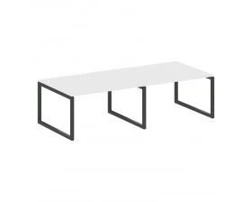Переговорный стол (2 столешницы) на О-образном м/к 2800x1235x750 Metal System Quattro 5x5 images