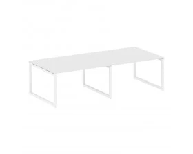 Переговорный стол (2 столешницы) на О-образном м/к 2800x1235x750 Metal System Quattro 5x5 images