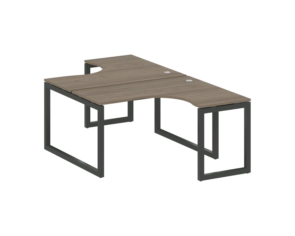 Рабочая станция криволинейная на О-образном м/к 1400x2435x750 Metal System Quattro 5x5