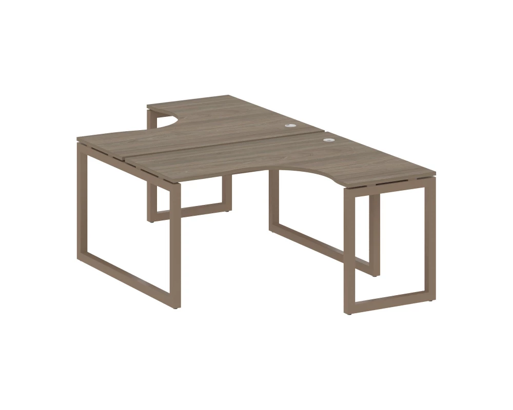 Рабочая станция криволинейная на О-образном м/к 1400x2435x750 Metal System Quattro 5x5