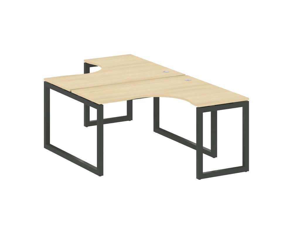 Рабочая станция криволинейная на О-образном м/к 1400x2435x750 Metal System Quattro 5x5