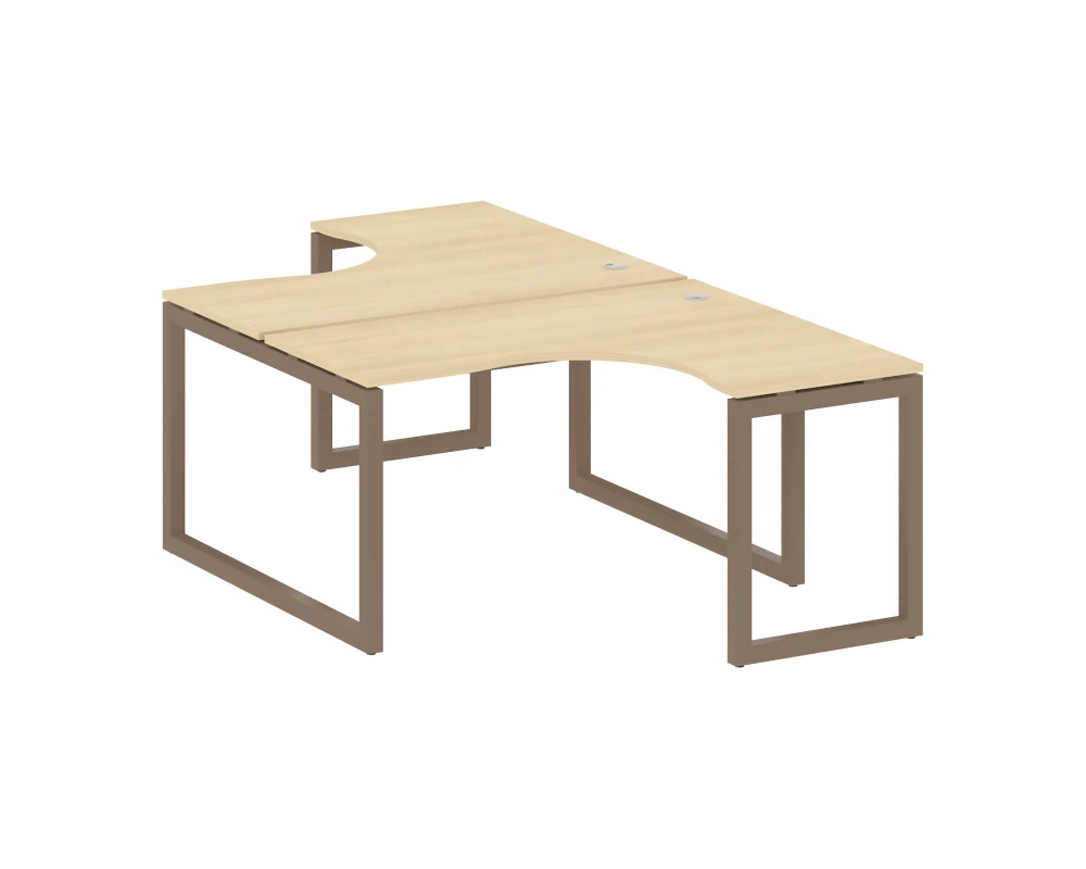 Рабочая станция криволинейная на О-образном м/к 1400x2435x750 Metal System Quattro 5x5