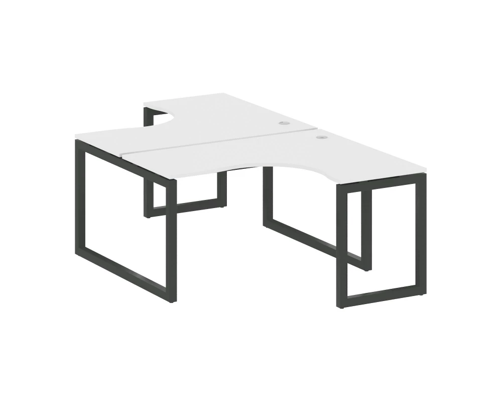 Рабочая станция криволинейная на О-образном м/к 1400x2435x750 Metal System Quattro 5x5