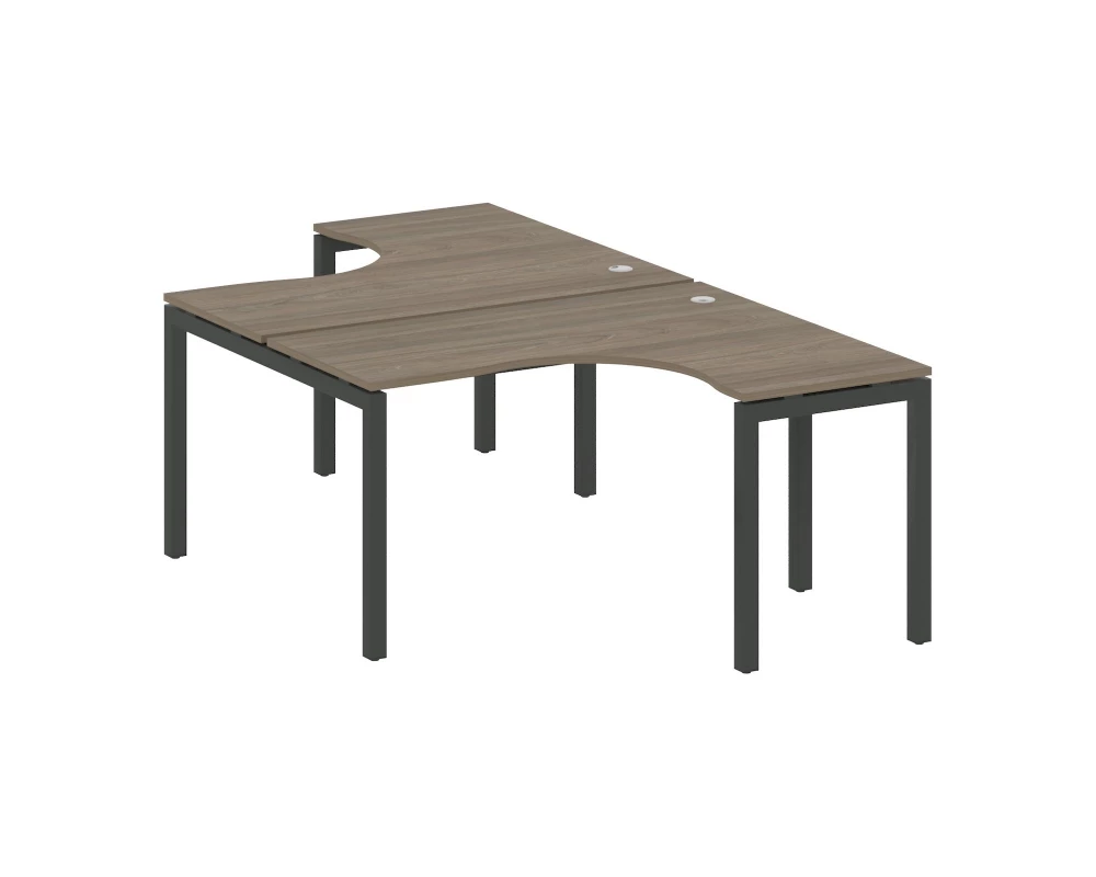 Рабочая станция криволинейная на П-образном м/к 1400x2435x750 Metal System Quattro 5x5