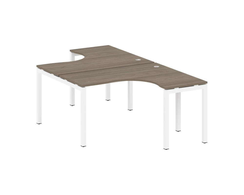 Рабочая станция криволинейная на П-образном м/к 1400x2435x750 Metal System Quattro 5x5