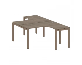 Рабочая станция криволинейная на П-образном м/к 1400x2435x750 Metal System Quattro 5x5 images