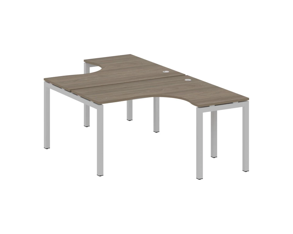 Рабочая станция криволинейная на П-образном м/к 1400x2435x750 Metal System Quattro 5x5