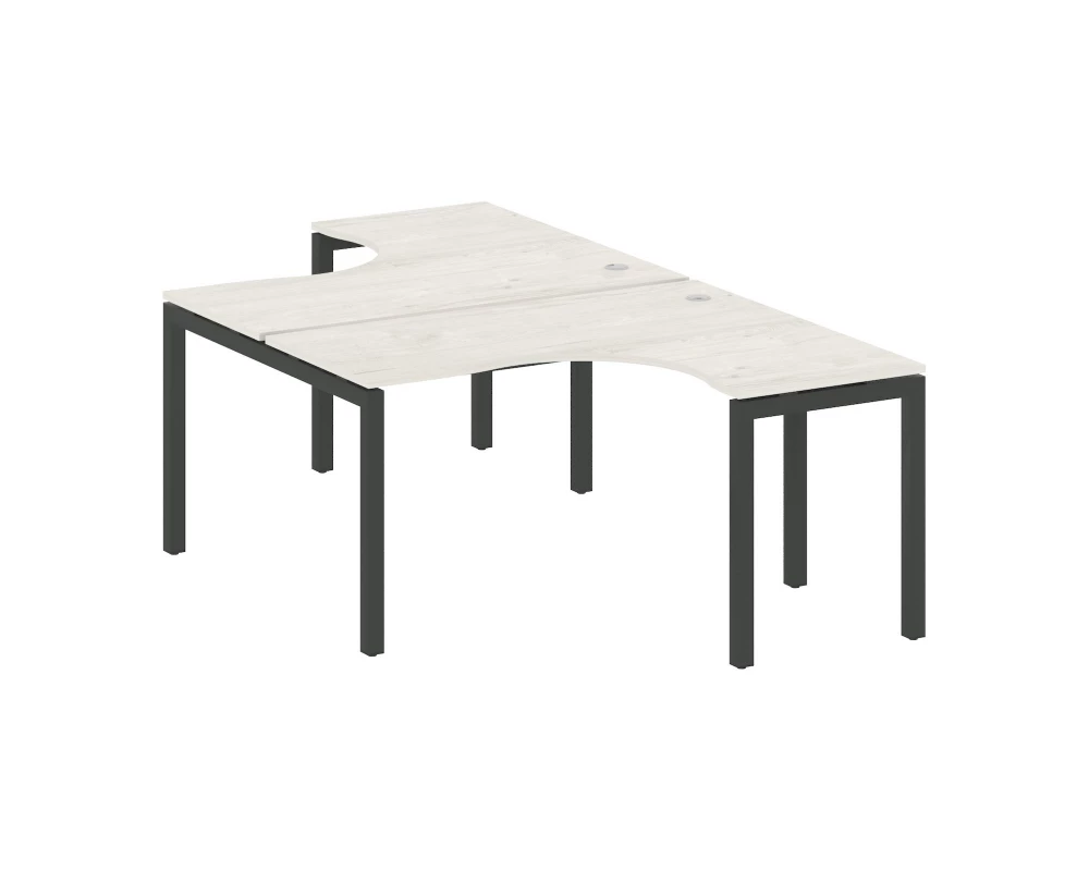 Рабочая станция криволинейная на П-образном м/к 1400x2435x750 Metal System Quattro 5x5