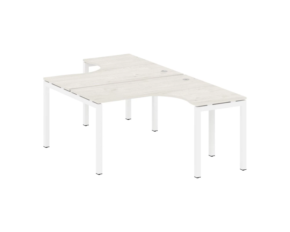 Рабочая станция криволинейная на П-образном м/к 1400x2435x750 Metal System Quattro 5x5