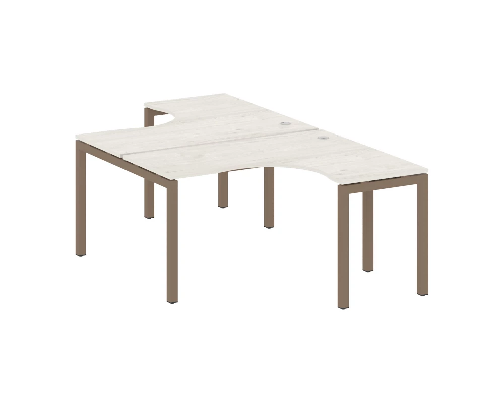 Рабочая станция криволинейная на П-образном м/к 1400x2435x750 Metal System Quattro 5x5