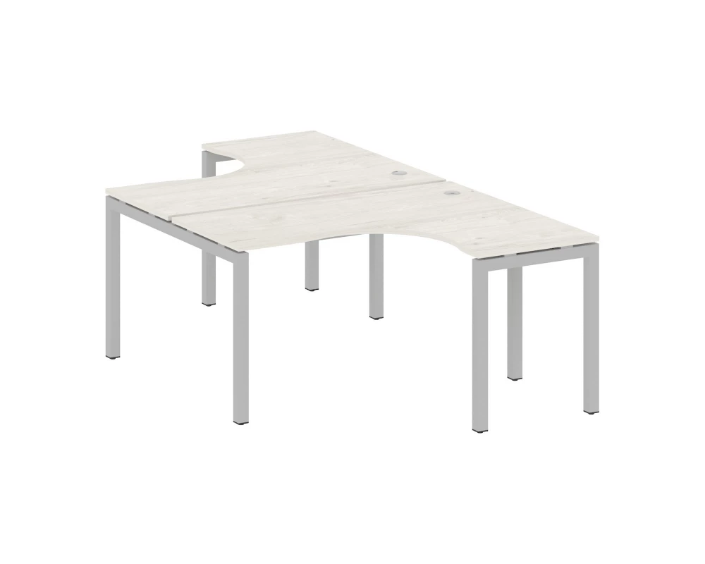 Рабочая станция криволинейная на П-образном м/к 1400x2435x750 Metal System Quattro 5x5