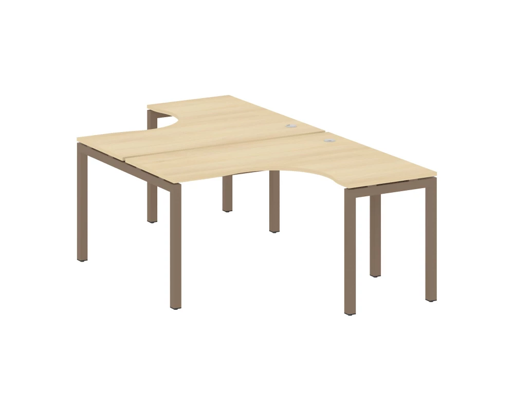 Рабочая станция криволинейная на П-образном м/к 1400x2435x750 Metal System Quattro 5x5