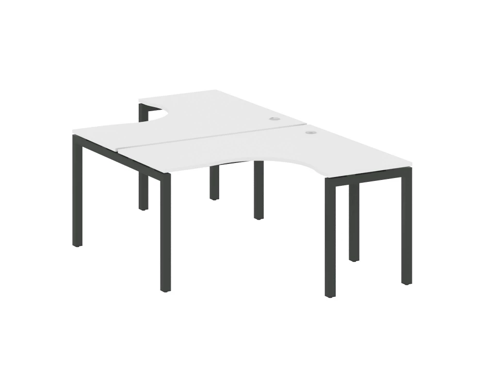 Рабочая станция криволинейная на П-образном м/к 1400x2435x750 Metal System Quattro 5x5