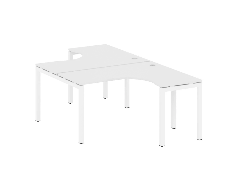 Рабочая станция криволинейная на П-образном м/к 1400x2435x750 Metal System Quattro 5x5