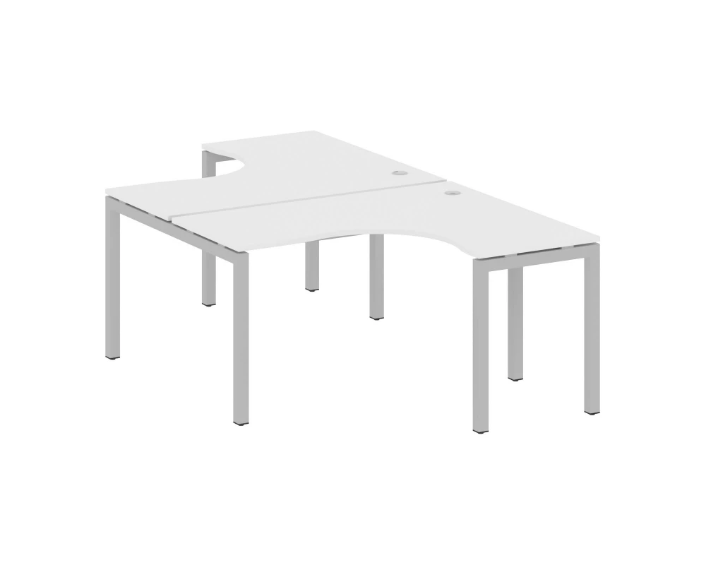 Рабочая станция криволинейная на П-образном м/к 1400x2435x750 Metal System Quattro 5x5