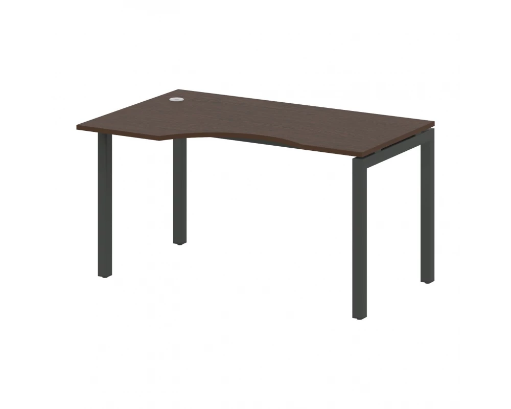 Стол криволинейный левый на П-образном м/к 1400x900x750 Metal System Quattro 5x5