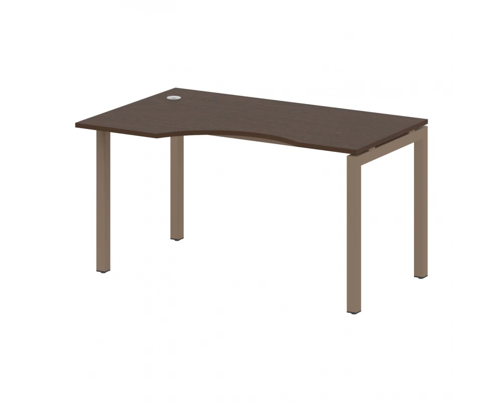 Стол криволинейный левый на П-образном м/к 1400x900x750 Metal System Quattro 5x5