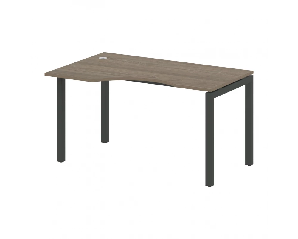Стол криволинейный левый на П-образном м/к 1400x900x750 Metal System Quattro 5x5