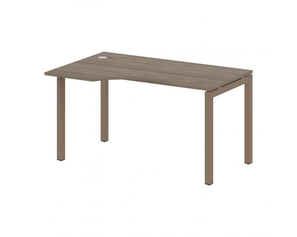 Стол криволинейный левый на П-образном м/к 1400x900x750 Metal System Quattro 5x5