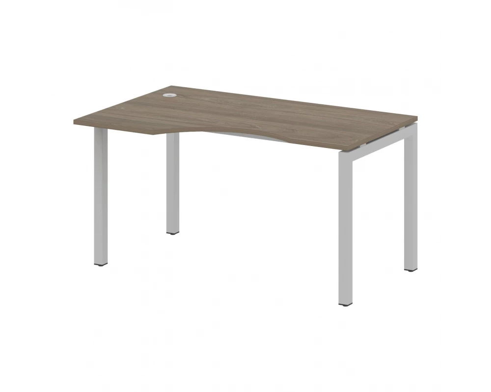 Стол криволинейный левый на П-образном м/к 1400x900x750 Metal System Quattro 5x5