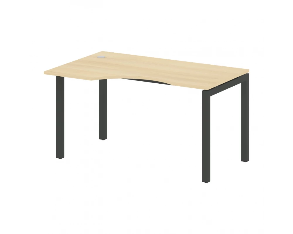 Стол криволинейный левый на П-образном м/к 1400x900x750 Metal System Quattro 5x5